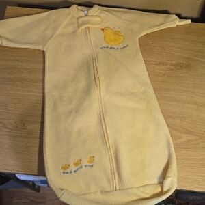 Carter's Yellow Sleep Sack with Cozy Fleece and Duck Embroidery 0-9M